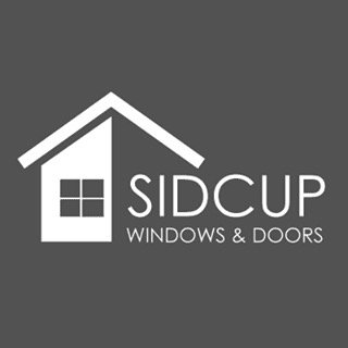 Logo for Sidcup Windows & Doors: white house silhouette with a window, plus the text 'SIDCUP WINDOWS & DOORS' on a dark gray background.